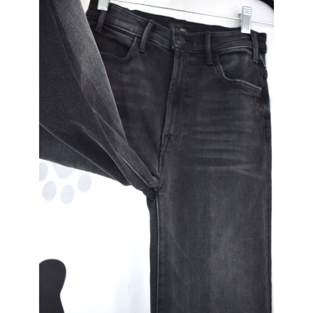 Mother NWT The Hustler Roller Sneak Jeans Wide Leg Not Today Satan Black Size 26 - Picture 5 of 15
